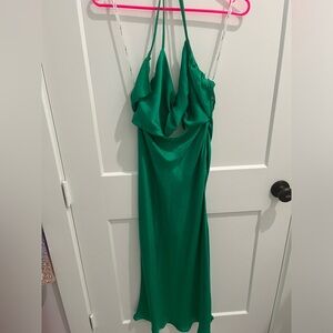 Green cut-out dress